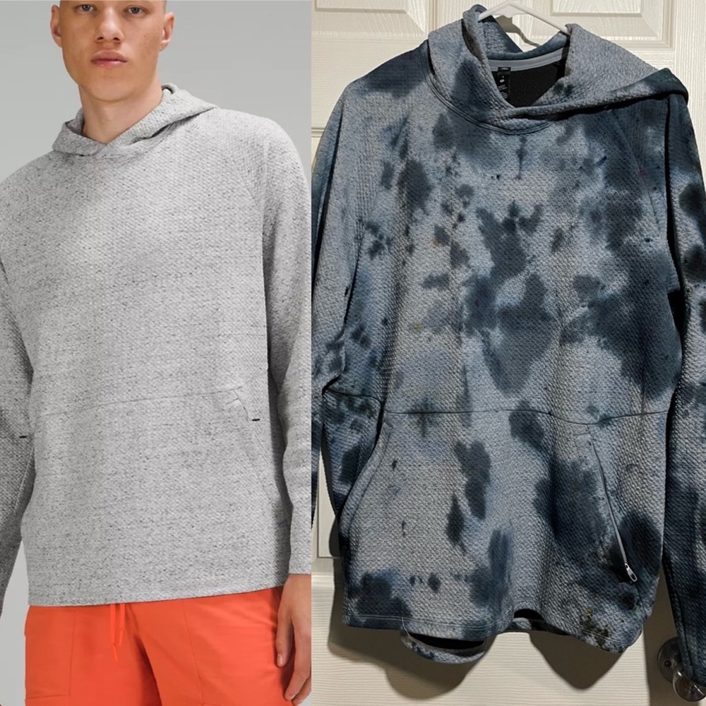 Upcycled Lululemon Mens At Ease Hooded Sweatshirt - Large